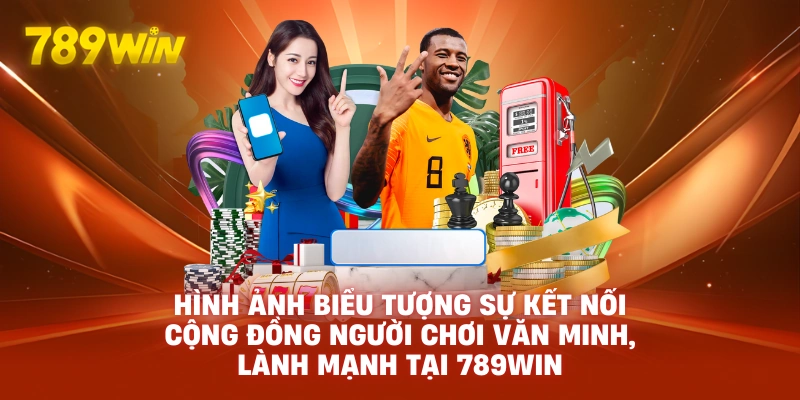 Hình ảnh biểu tượng sự kết nối cộng đồng người chơi văn minh, lành mạnh tại 789WIN.